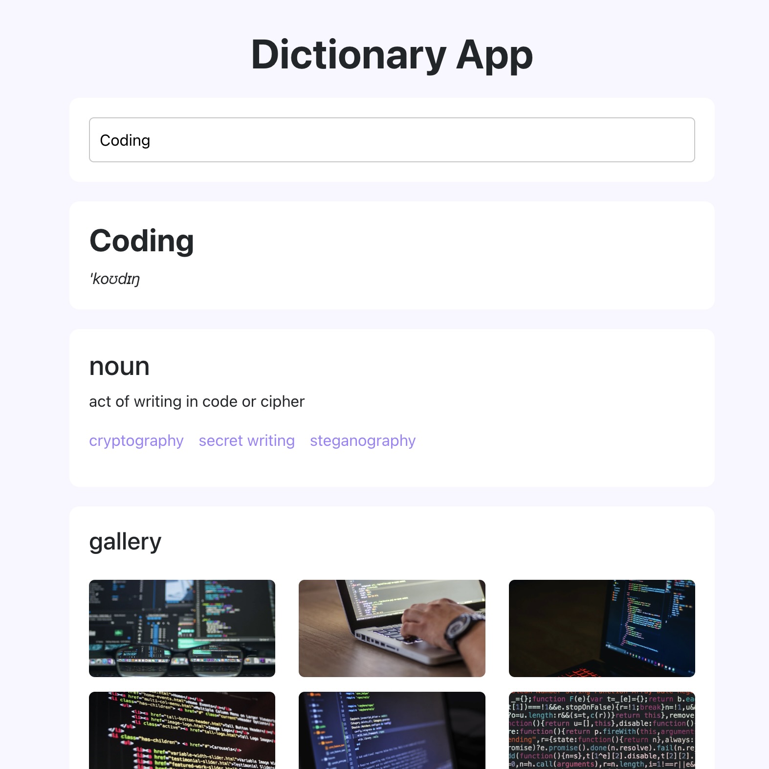 Dictionary app